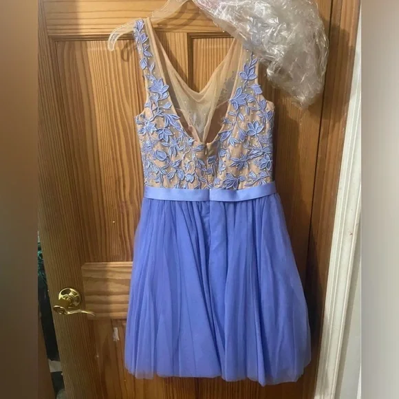 Sherri Hill Short purple flower dress size 8 - Picture 8 of 8